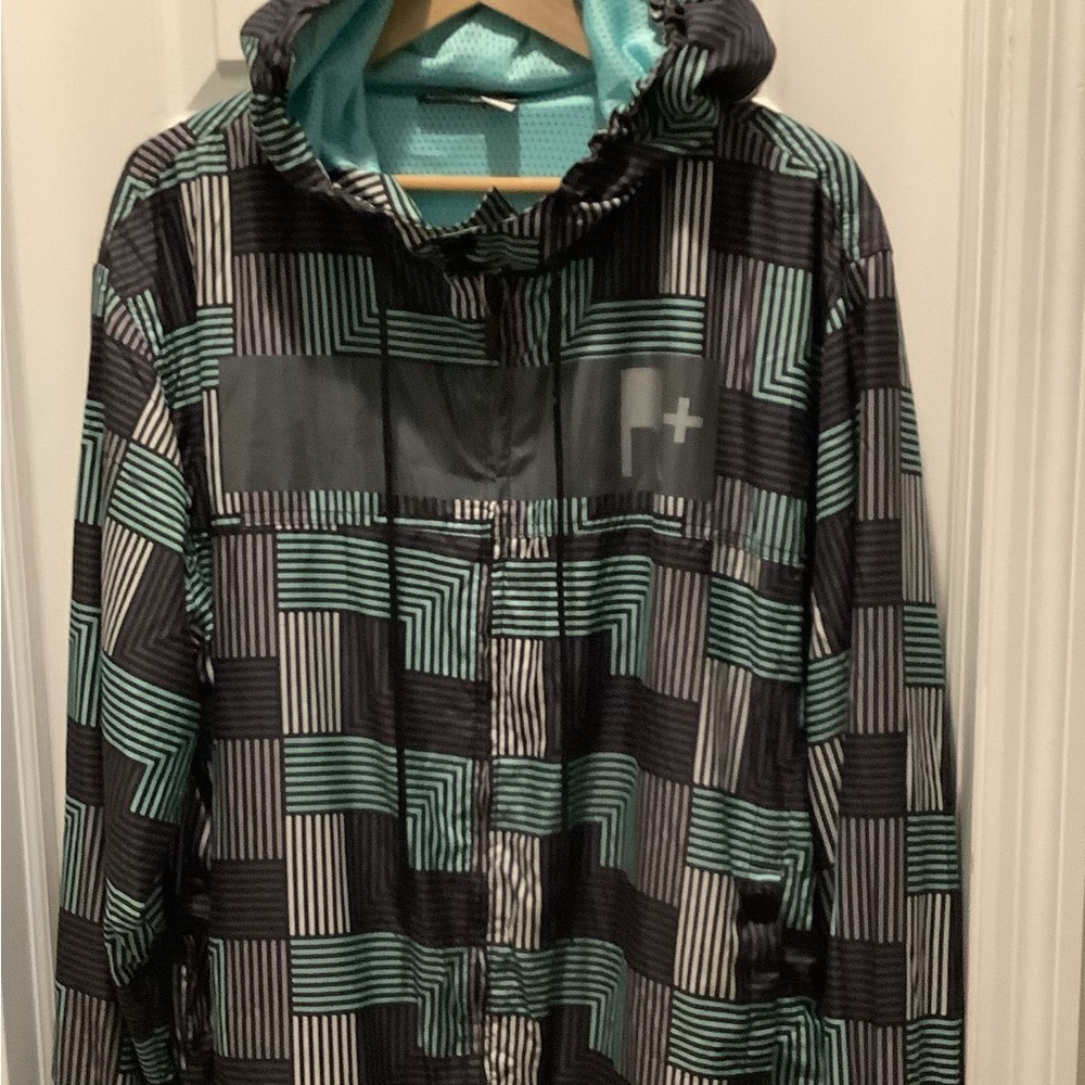 ROCAWEAR Hooded Athletic Walking Jacket Windbreaker Multicolor Men Size XL